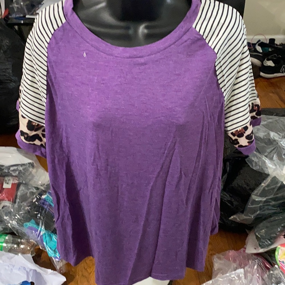 Womens Plus Size Short Sleeve T-Shirts Tops Summer Round Neck Shirts SZ L
